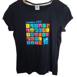 London‎ Olympic 2012 Official Black T-Shirt Womens SZ S/M Made by Adidas Sports